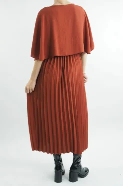 Made In Italy Zeta Cape Dress Saffron -VogueCurve Store made in italy zeta cape dress saffron203.jpg