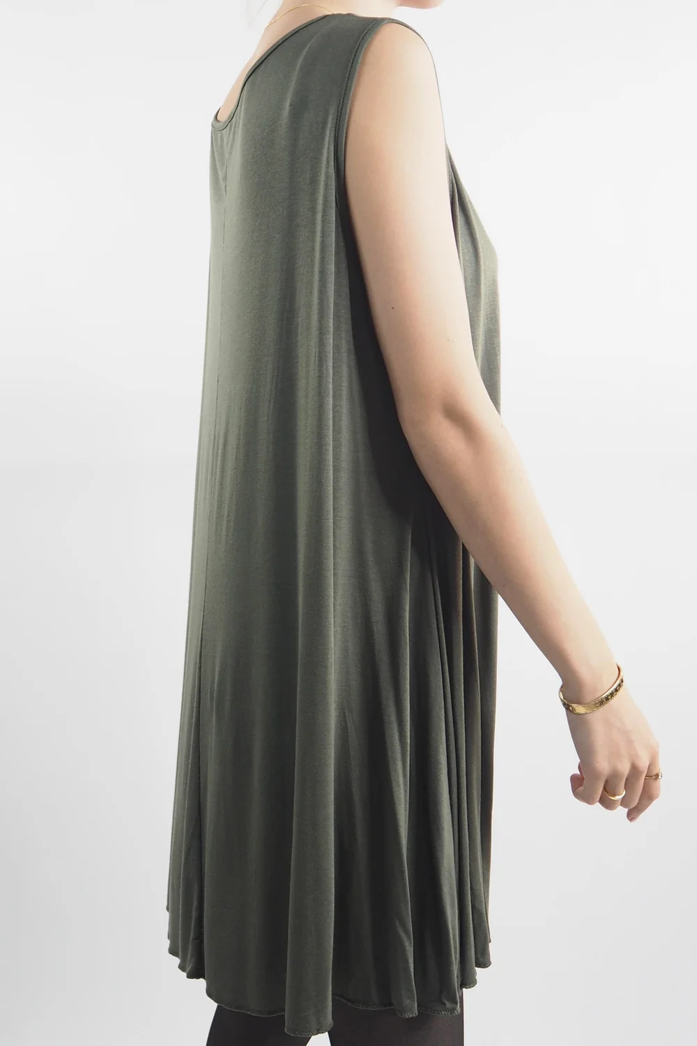 Made In Italy Fine Jersey Swing Vest Khaki 4 Made In Italy Fine Jersey Swing Vest Khaki - Image 2