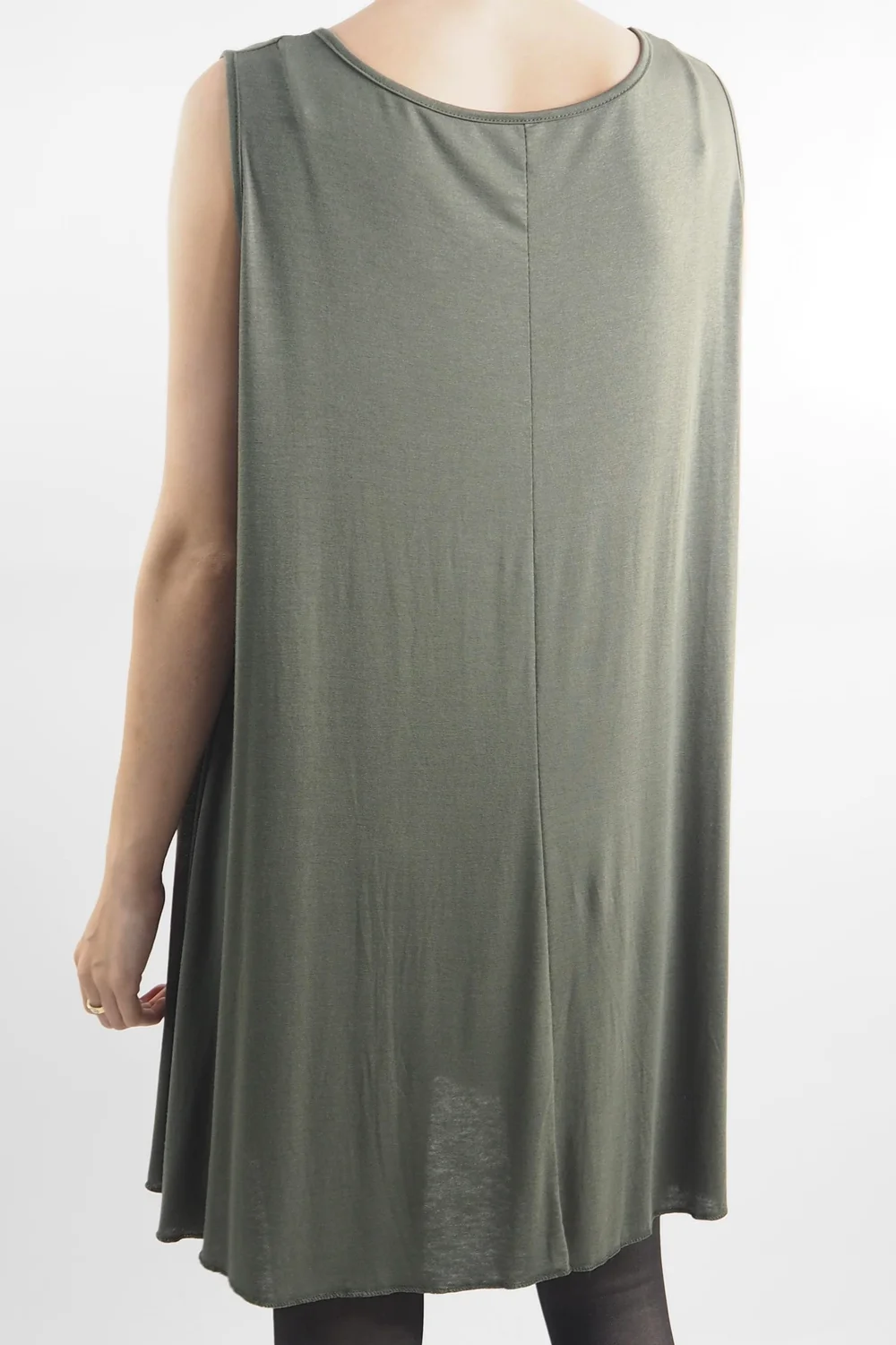 Made In Italy Fine Jersey Swing Vest Khaki 5 Made In Italy Fine Jersey Swing Vest Khaki - Image 3