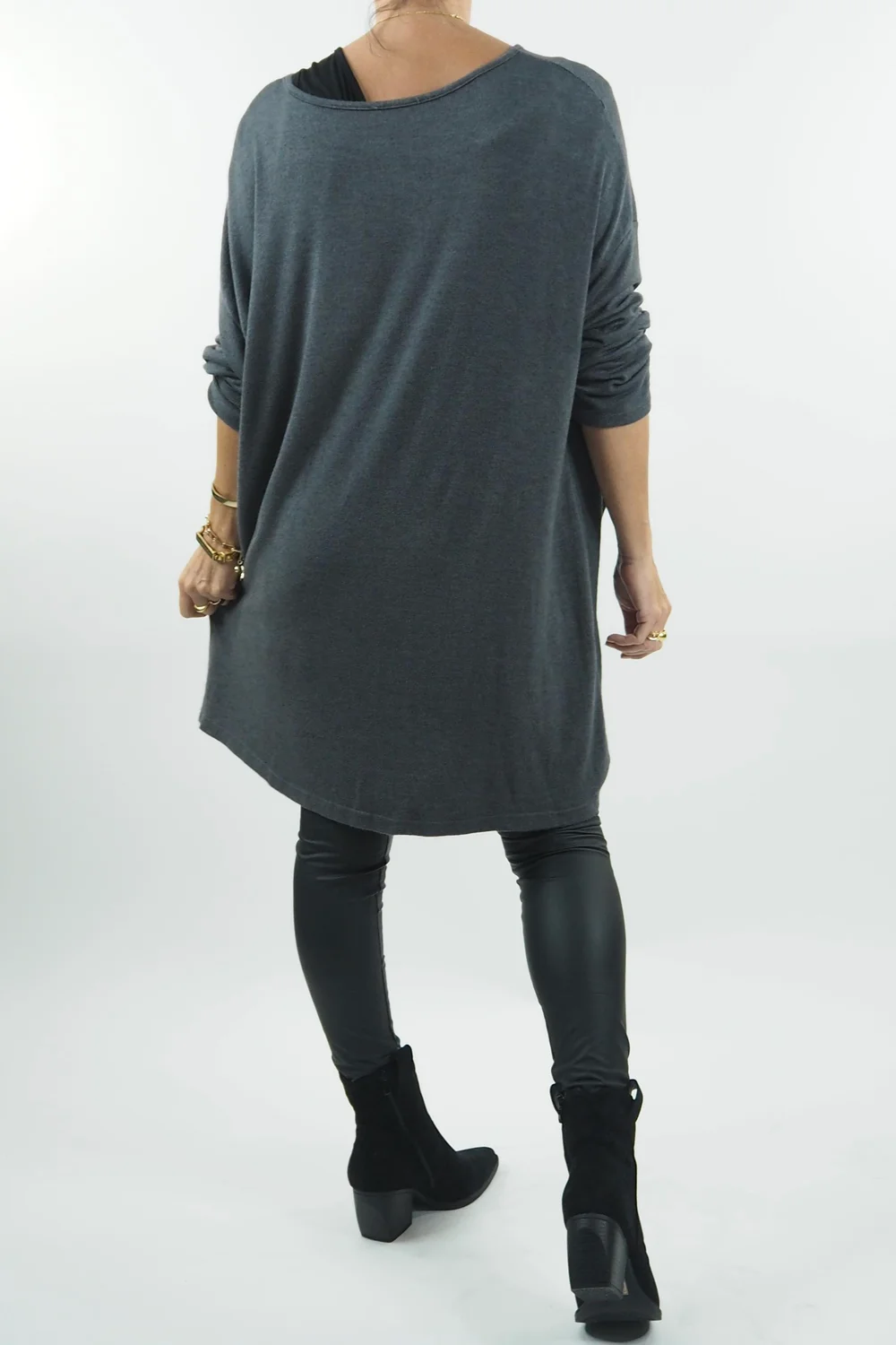 Made In Italy Knotty Nora Fine Knit Top Soft Shadow Grey 5 Made In Italy Knotty Nora Fine Knit Top Soft Shadow Grey - Image 3